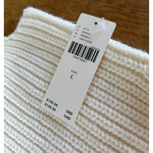 New! Anthropologie Shaker Knit Tunic Sweater Vest Cream Chunky Button Sides Sz L - Picture 2 of 8